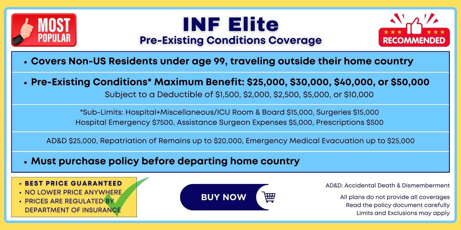 Buy INF Elite Travel Insurance for Pre-Existing Conditions