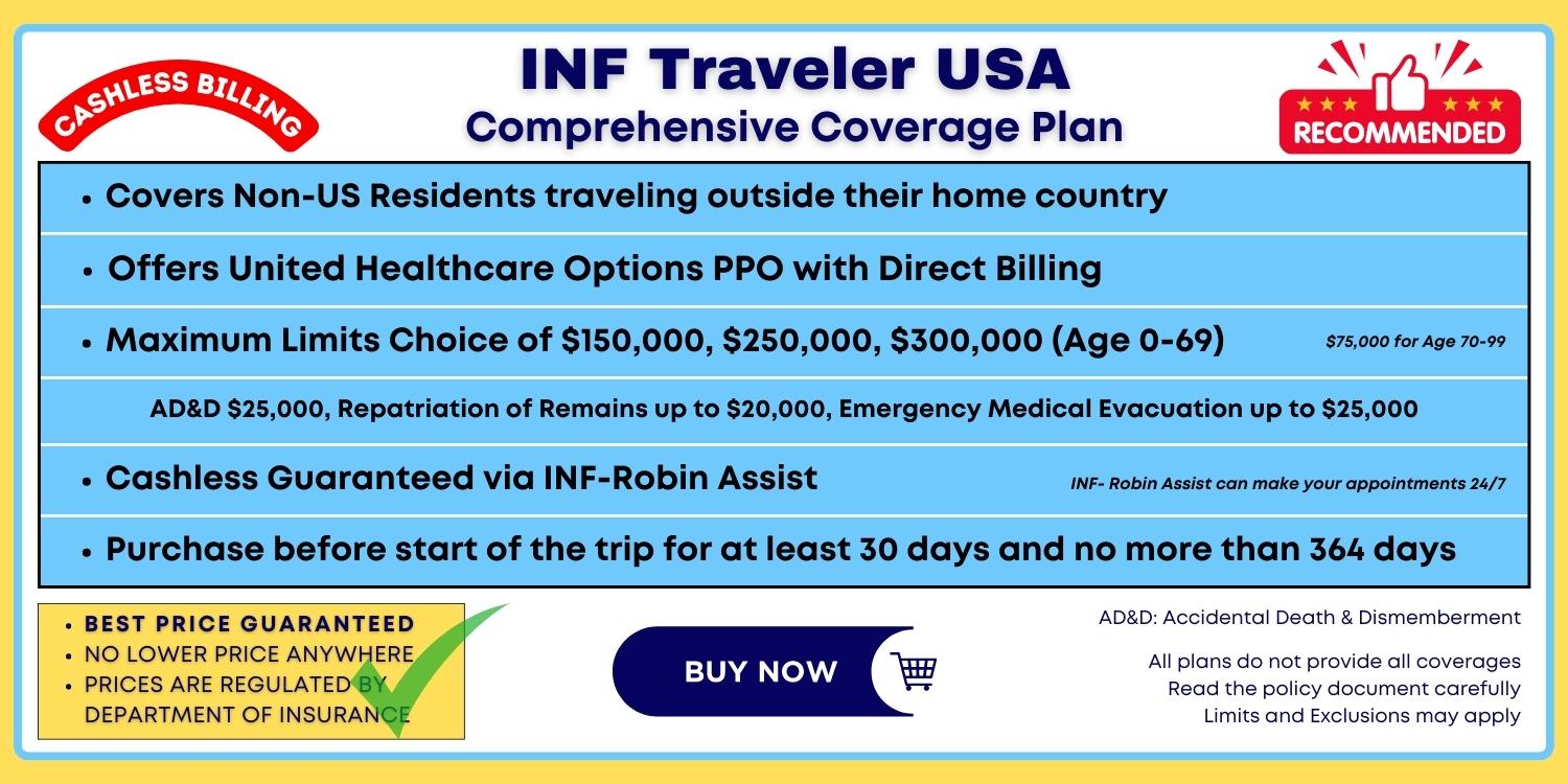 Buy INF Traveler USA Travel Insurance